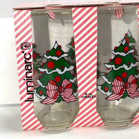 NWT Vintage Luminarc Christmas Themed Drinking Glasses 2 box sets! 8 glasses! - Picture 3 of 5